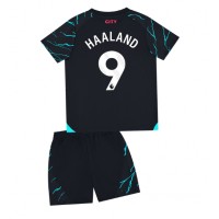 Manchester City Erling Haaland #9 Tredje Dräkt Barn 2023-24 Kortärmad (+ Korta byxor)
